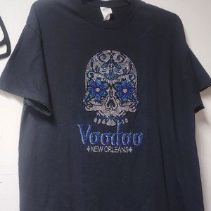 Gildan Womens Voodoo New Orleans XL Black Graphic Tshirt NWOT